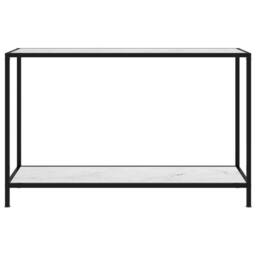 Berkfield Home Console Table White 120x35x75 cm Tempered Glass - Size: 120 x 35 x 75 cm