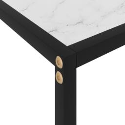 Berkfield Home Console Table White 120x35x75 cm Tempered Glass - Size: 120 x 35 x 75 cm - thumbnail 5