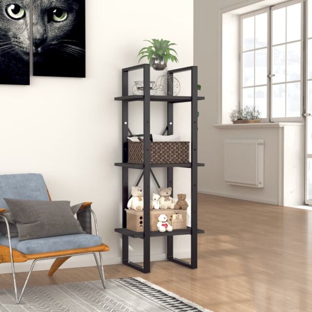 Berkfield Home 3-Tier Book Cabinet Grey 40x30x105 cm Engineered Wood - Size: 40 x 30 x 105 cm - image 1