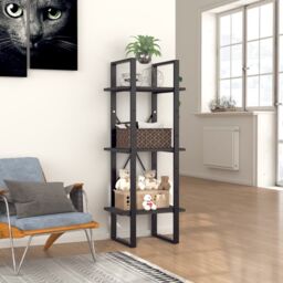 Berkfield Home 3-Tier Book Cabinet Grey 40x30x105 cm Engineered Wood - Size: 40 x 30 x 105 cm - thumbnail 1