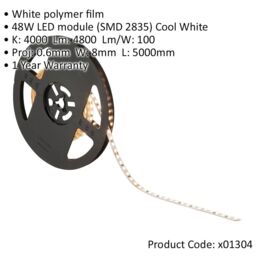 Loops Flexible LED Tape Light - 5 Metres - 48W Cool White LEDs - Dimmable Strip Lights - thumbnail 2