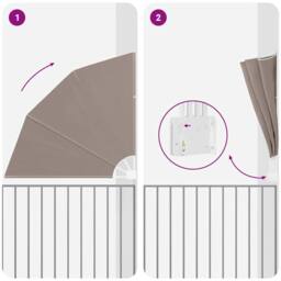 Berkfield Home Balcony Privacy Screen Folding Manual Taupe 140 x 140 cm Fabric - thumbnail 8