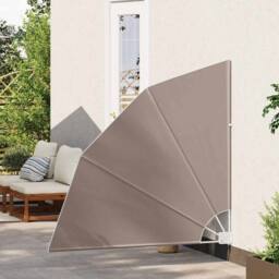 Berkfield Home Balcony Privacy Screen Folding Manual Taupe 140 x 140 cm Fabric - thumbnail 3