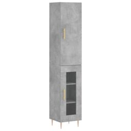 Berkfield Home Highboard Concrete Grey 34.5x34x180 cm Engineered Wood - thumbnail 2
