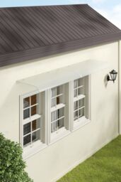 H&O Direct Frosted Window Door Awning Canopy Rain Cover in Clear - Size: XL - thumbnail 2