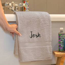 Duncan Stewart Personalised Luxury Cotton Bath Towel in Silver - thumbnail 1