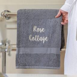 Duncan Stewart Personalised Luxury Cotton Bath Towel in Silver - thumbnail 4