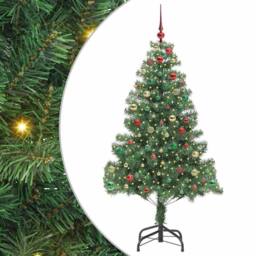 Berkfield Home Christmas Tree with 300 LEDs with Stand Green 210 cm PVC - thumbnail 2