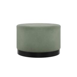 Lemon Pavilion Furniture Lara Large Pouffe - L60.5 x W60.5 x H35.5 cm - Sage/Black Matte in Grey - Size: 1 Pack