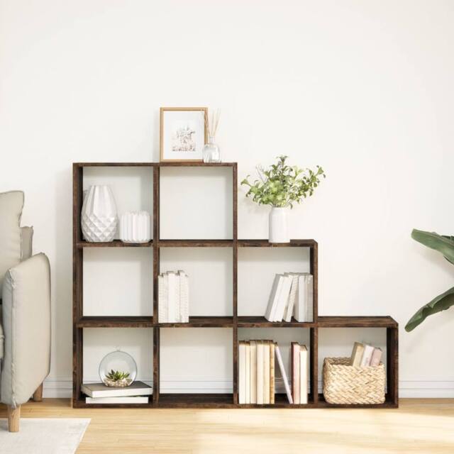 Berkfield Home Room Divider Bookcase 4-Tier Old Wood 131.5x29x131.5 cm Wood in Brown - image 1