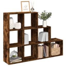 Berkfield Home Room Divider Bookcase 4-Tier Old Wood 131.5x29x131.5 cm Wood in Brown - thumbnail 2