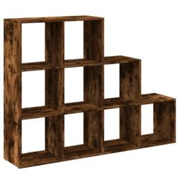 Berkfield Home Room Divider Bookcase 4-Tier Old Wood 131.5x29x131.5 cm Wood in Brown - thumbnail 3