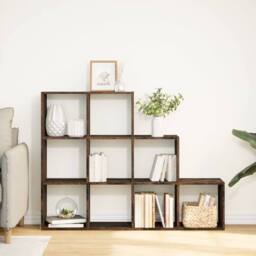 Berkfield Home Room Divider Bookcase 4-Tier Old Wood 131.5x29x131.5 cm Wood in Brown - thumbnail 1