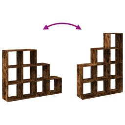 Berkfield Home Room Divider Bookcase 4-Tier Old Wood 131.5x29x131.5 cm Wood in Brown - thumbnail 8