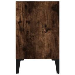 Berkfield Home Bed Cabinet with Metal Legs Smoked Oak 40x30x50 cm in Brown - Size: 40 x 30 x 50 cm - thumbnail 4