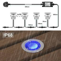 SPETLEK IP68 Outdoor LED Decking Lights 30mm Round in Blue - thumbnail 2