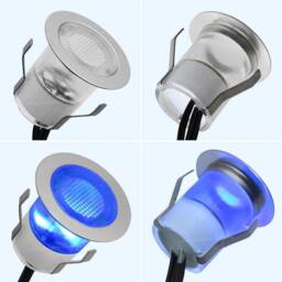 SPETLEK IP68 Outdoor LED Decking Lights 30mm Round in Blue - thumbnail 3