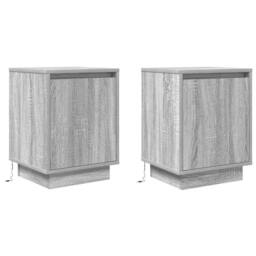 Berkfield Home Bedside Cabinets with LED Lights¬†2 pcs Grey Sonoma 38x34x50 cm - Size: 38 x 34 x 50 cm - thumbnail 3
