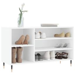 Berkfield Home Shoe Cabinet White 102x36x60 cm Engineered Wood - Size: 102 x 36 x 60 cm - thumbnail 1