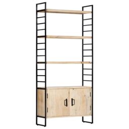 Berkfield Home 4-Tier Bookcase 80x30x180 cm Solid Mango Wood in Brown - Size: 80 x 30 x 180 cm - thumbnail 1
