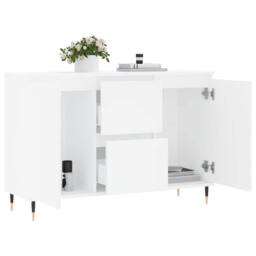 Berkfield Home Sideboard White 104x35x70 cm Engineered Wood - Size: 104 x 35 x 70 cm - thumbnail 4