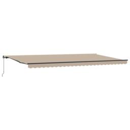 Berkfield Home Manual Retractable Awning Beige 600x350 cm - thumbnail 5