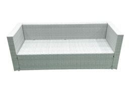 Fimous Outdoor Rattan Sofa Garden Furniture Set with 2 Armchairs Oblong Coffee Table Light Grey Mixed - thumbnail 4
