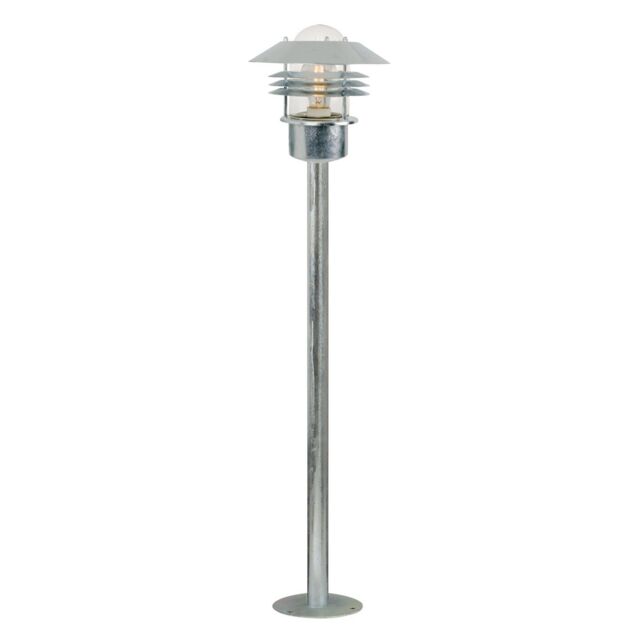 Nordlux Veje Outdoor Post Light Silver Galv Steel Garden E27 IP54 Mains - image 1