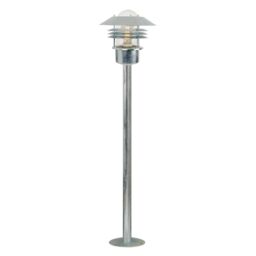 Nordlux Veje Outdoor Post Light Silver Galv Steel Garden E27 IP54 Mains - thumbnail 1