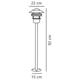 Nordlux Veje Outdoor Post Light Silver Galv Steel Garden E27 IP54 Mains - thumbnail 4