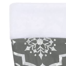 Berkfield Home Luxury Christmas Tree Skirt with Sock Grey 90 cm Fabric - thumbnail 7