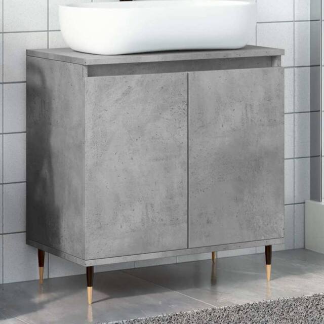 Berkfield Home Bathroom Cabinet Concrete Grey 58x33x60 cm Engineered Wood - Size: 58 x 33 x 60 cm - image 1