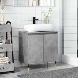 Berkfield Home Bathroom Cabinet Concrete Grey 58x33x60 cm Engineered Wood - Size: 58 x 33 x 60 cm - thumbnail 3