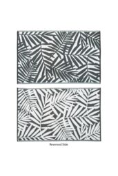 JVL Lightweight Reversible Plastic Woven Outdoor Rug 120x170cm Leaves in Grey - Size: 120 cm x 170 cm - thumbnail 2