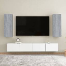 Berkfield Home TV Cabinets 2 pcs Grey Sonoma 30.5x30x90 cm Engineered Wood - thumbnail 2
