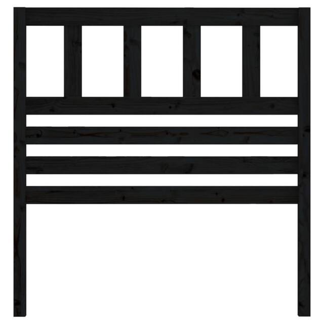 Berkfield Home Beautiful Bed Headboard Black 106x4x100 cm Solid Wood Pine - Size: 106 x 4 x 100 cm - image 1