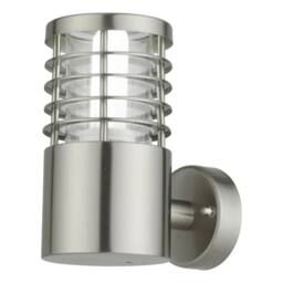 First Choice Lighting Bloom - Brushed Stainless Steel Outdoor Wall Light in Silver - thumbnail 1