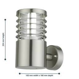 First Choice Lighting Bloom - Brushed Stainless Steel Outdoor Wall Light in Silver - thumbnail 4