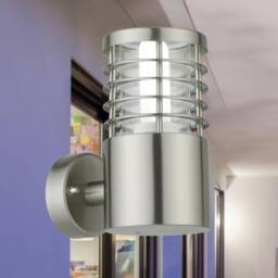 First Choice Lighting Bloom - Brushed Stainless Steel Outdoor Wall Light in Silver - thumbnail 3