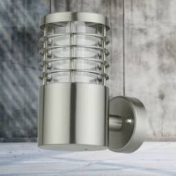 First Choice Lighting Bloom - Brushed Stainless Steel Outdoor Wall Light in Silver - thumbnail 6