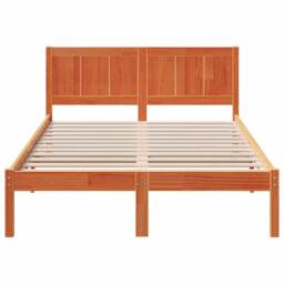 Berkfield Home Soft Wax Brown Pine Wood Bed Frame Wax brown Solid wood 135 x 190 cm - thumbnail 5