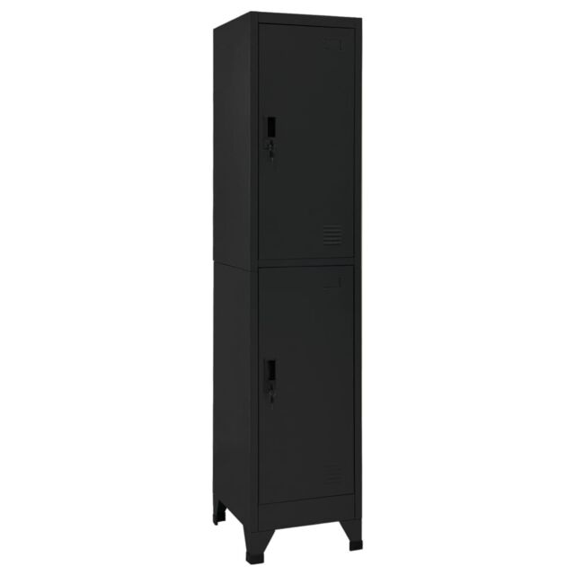 Berkfield Home Locker Cabinet Black 38x45x180 cm Steel - Size: 38 x 45 x 180 cm - image 1