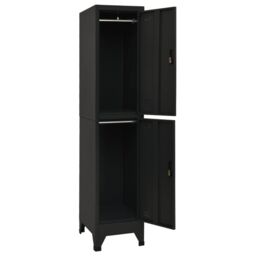 Berkfield Home Locker Cabinet Black 38x45x180 cm Steel - Size: 38 x 45 x 180 cm - thumbnail 3
