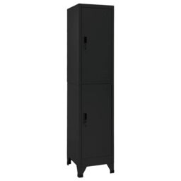 Berkfield Home Locker Cabinet Black 38x45x180 cm Steel - Size: 38 x 45 x 180 cm