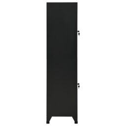 Berkfield Home Locker Cabinet Black 38x45x180 cm Steel - Size: 38 x 45 x 180 cm - thumbnail 4