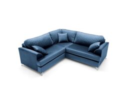 Abakus Direct Ferguson Corner Sofa Dark Blue Velvet - thumbnail 3
