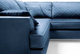 Abakus Direct Ferguson Corner Sofa Dark Blue Velvet - thumbnail 4
