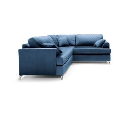 Abakus Direct Ferguson Corner Sofa Dark Blue Velvet - thumbnail 2