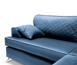 Abakus Direct Ferguson Corner Sofa Dark Blue Velvet - thumbnail 5
