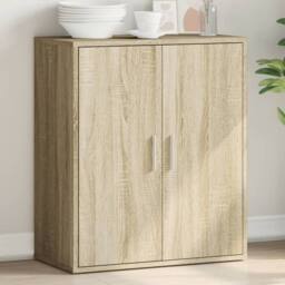 Berkfield Home Sideboard Sonoma Oak 79x38x80 cm Engineered Wood in Brown - Size: 79 x 38 x 80 cm - thumbnail 2